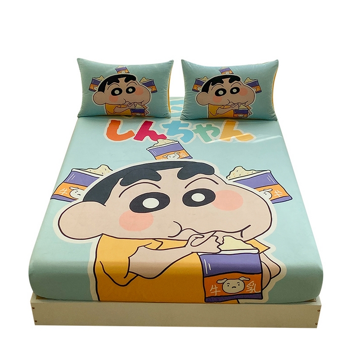 91家纺网 家纺一手货源 找家纺 一电 2025新款跨境电商床笠冬天德芙绒床笠单件加绒加厚绒床罩儿童学生宿舍床垫套床笠罩 奶茶小新