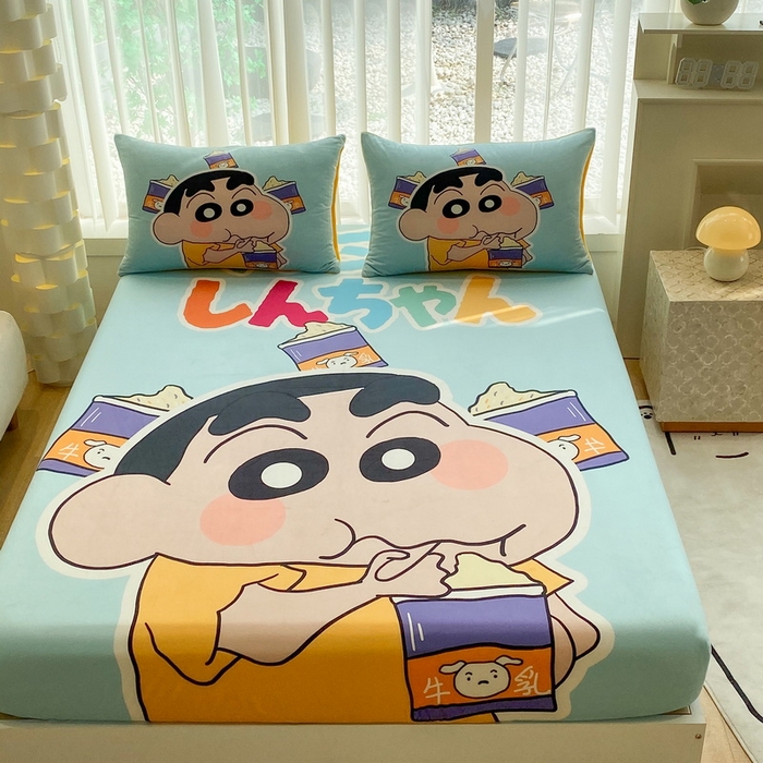 91家纺网 家纺一手货源 找家纺 一电 2025新款跨境电商床笠冬天德芙绒床笠单件加绒加厚绒床罩儿童学生宿舍床垫套床笠罩 奶茶小新