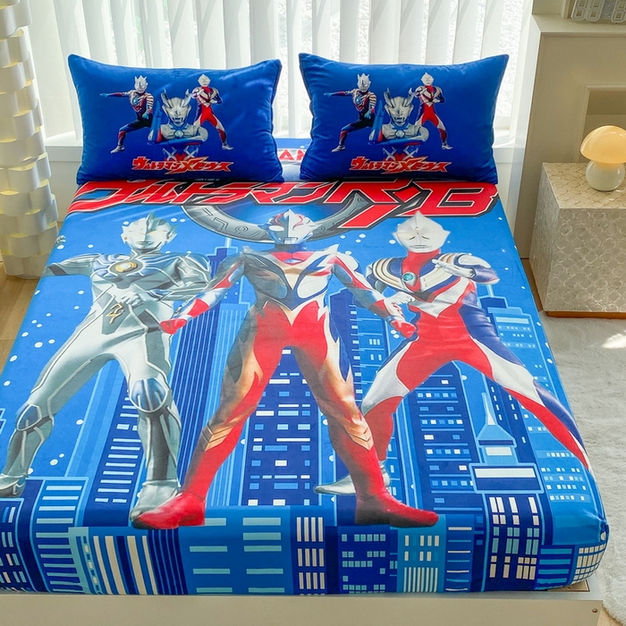 91家纺网 家纺一手货源 找家纺 一电 2025新款跨境电商床笠冬天德芙绒床笠单件加绒加厚绒床罩儿童学生宿舍床垫套床笠罩-系列二 奥特归来