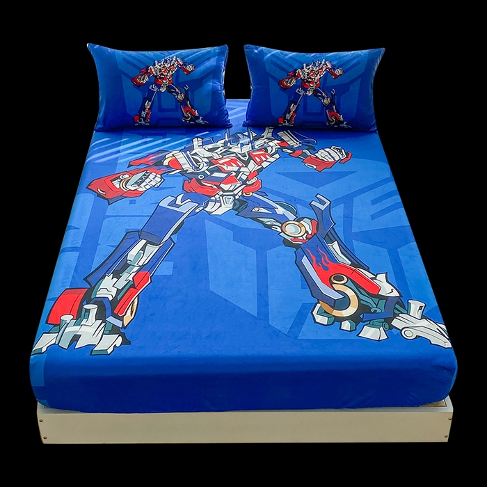 91家纺网 家纺一手货源 找家纺 一电 2025新款跨境电商床笠冬天德芙绒床笠单件加绒加厚绒床罩儿童学生宿舍床垫套床笠罩 擎天柱