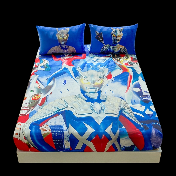 91家纺网 家纺一手货源 找家纺 一电 2025新款跨境电商床笠冬天德芙绒床笠单件加绒加厚绒床罩儿童学生宿舍床垫套床笠罩-系列二 奥特家族