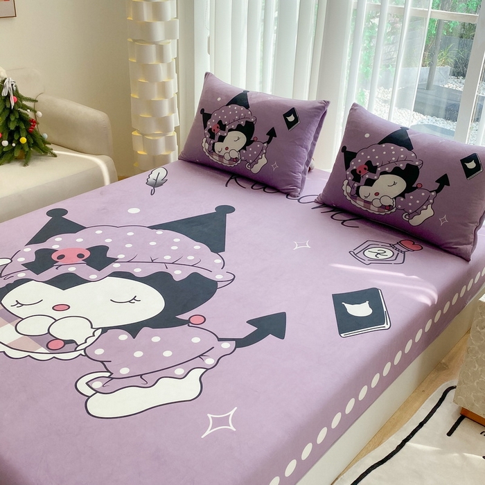 91家纺网 家纺一手货源 找家纺 一电 2025新款跨境电商床笠冬天德芙绒床笠单件加绒加厚绒床罩儿童学生宿舍床垫套床笠罩 睡觉公主