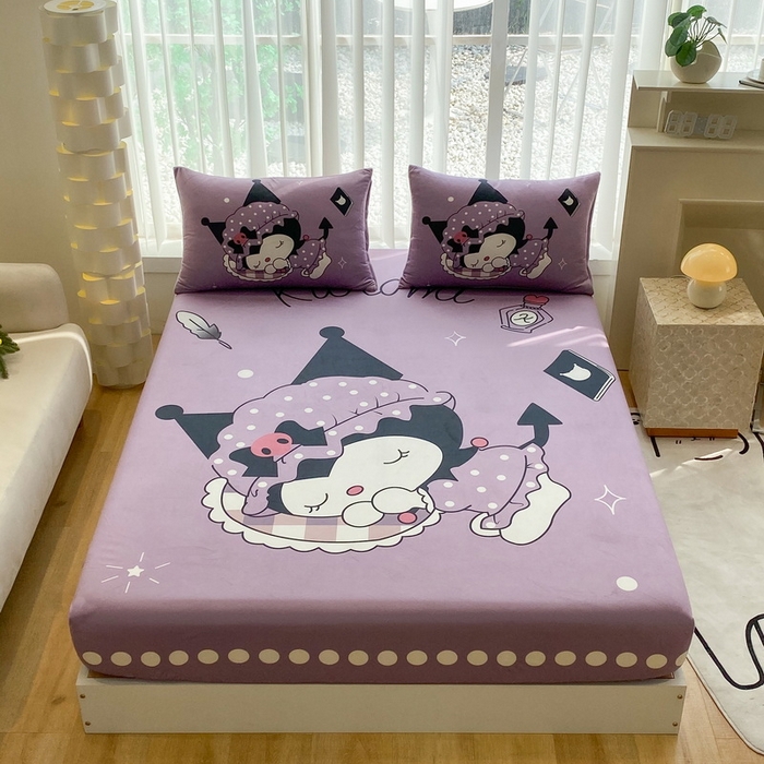 91家纺网 家纺一手货源 找家纺 一电 2025新款跨境电商床笠冬天德芙绒床笠单件加绒加厚绒床罩儿童学生宿舍床垫套床笠罩 睡觉公主