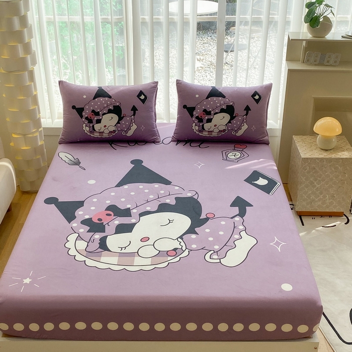 91家纺网 家纺一手货源 找家纺 一电 2025新款跨境电商床笠冬天德芙绒床笠单件加绒加厚绒床罩儿童学生宿舍床垫套床笠罩 睡觉公主