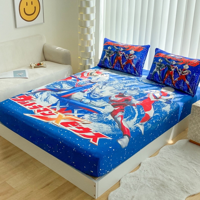 91家纺网 家纺一手货源 找家纺 一电 2025新款跨境电商床笠冬天德芙绒床笠单件加绒加厚绒床罩儿童学生宿舍床垫套床笠罩-系列二 奥特警卫队