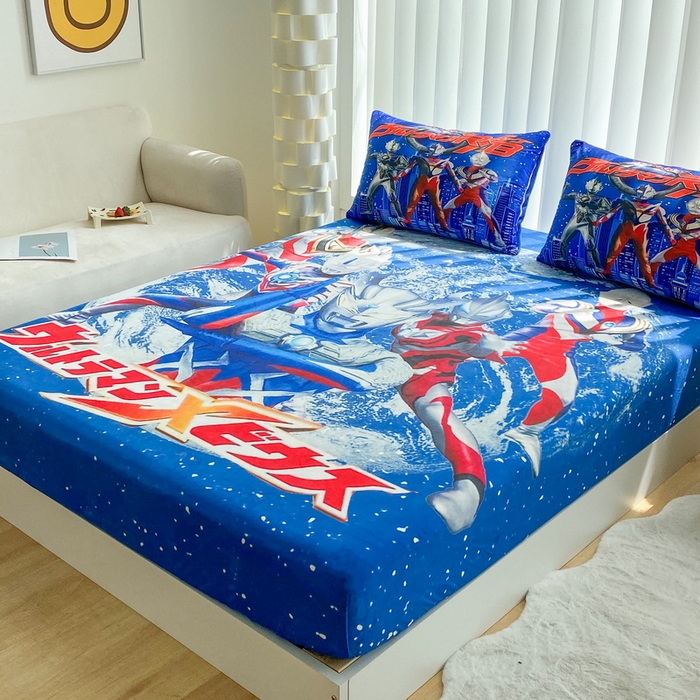 91家纺网 家纺一手货源 找家纺 一电 2025新款跨境电商床笠冬天德芙绒床笠单件加绒加厚绒床罩儿童学生宿舍床垫套床笠罩-系列二 奥特警卫队