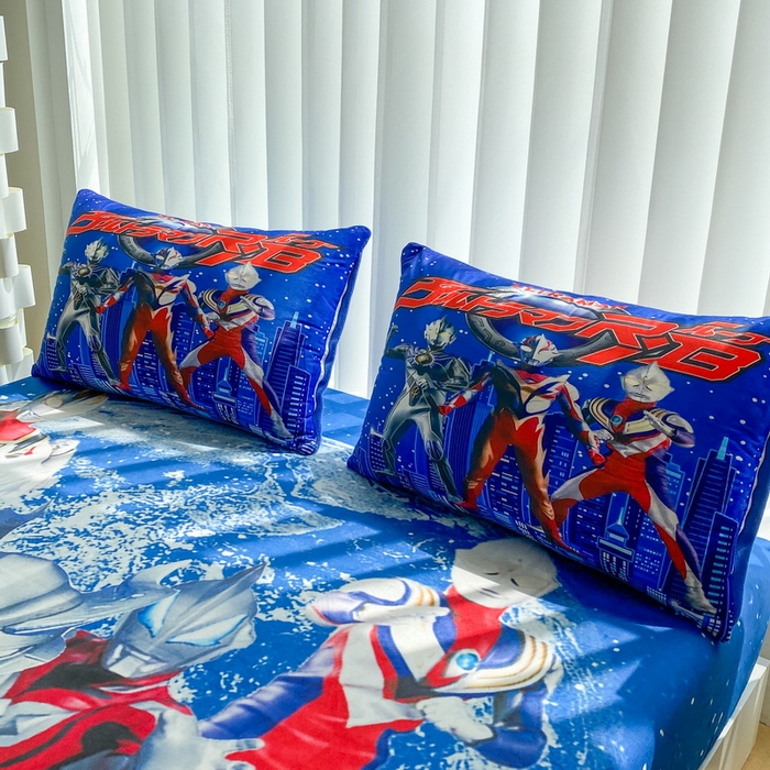 91家纺网 家纺一手货源 找家纺 一电 2025新款跨境电商床笠冬天德芙绒床笠单件加绒加厚绒床罩儿童学生宿舍床垫套床笠罩-系列二 奥特警卫队