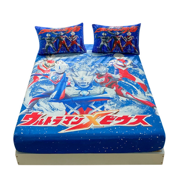 91家纺网 家纺一手货源 找家纺 一电 2025新款跨境电商床笠冬天德芙绒床笠单件加绒加厚绒床罩儿童学生宿舍床垫套床笠罩-系列二 奥特警卫队