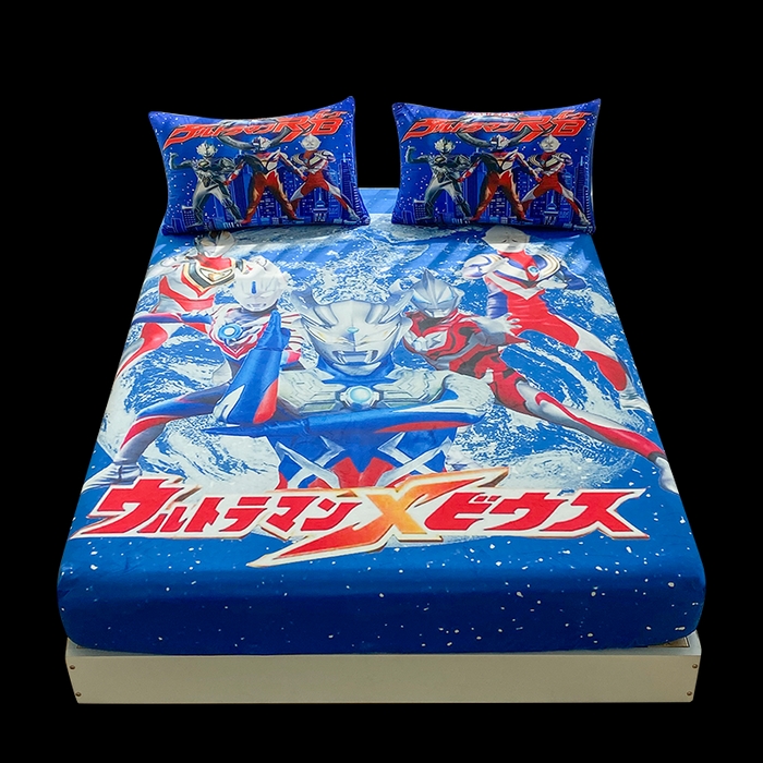 91家纺网 家纺一手货源 找家纺 一电 2025新款跨境电商床笠冬天德芙绒床笠单件加绒加厚绒床罩儿童学生宿舍床垫套床笠罩-系列二 奥特警卫队