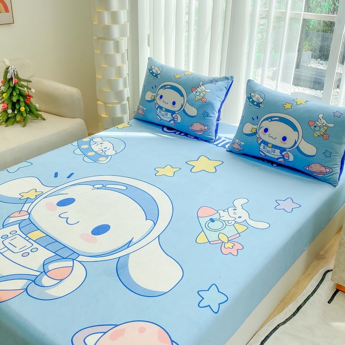 91家纺网 家纺一手货源 找家纺 一电 2025新款跨境电商床笠冬天德芙绒床笠单件加绒加厚绒床罩儿童学生宿舍床垫套床笠罩 太空玉桂狗