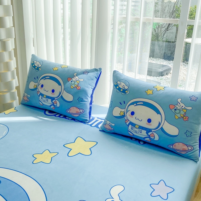 91家纺网 家纺一手货源 找家纺 一电 2025新款跨境电商床笠冬天德芙绒床笠单件加绒加厚绒床罩儿童学生宿舍床垫套床笠罩 太空玉桂狗