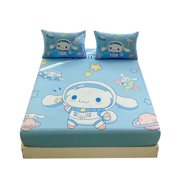 91家纺网 家纺一手货源 找家纺 一电 2025新款跨境电商床笠冬天德芙绒床笠单件加绒加厚绒床罩儿童学生宿舍床垫套床笠罩 太空玉桂狗