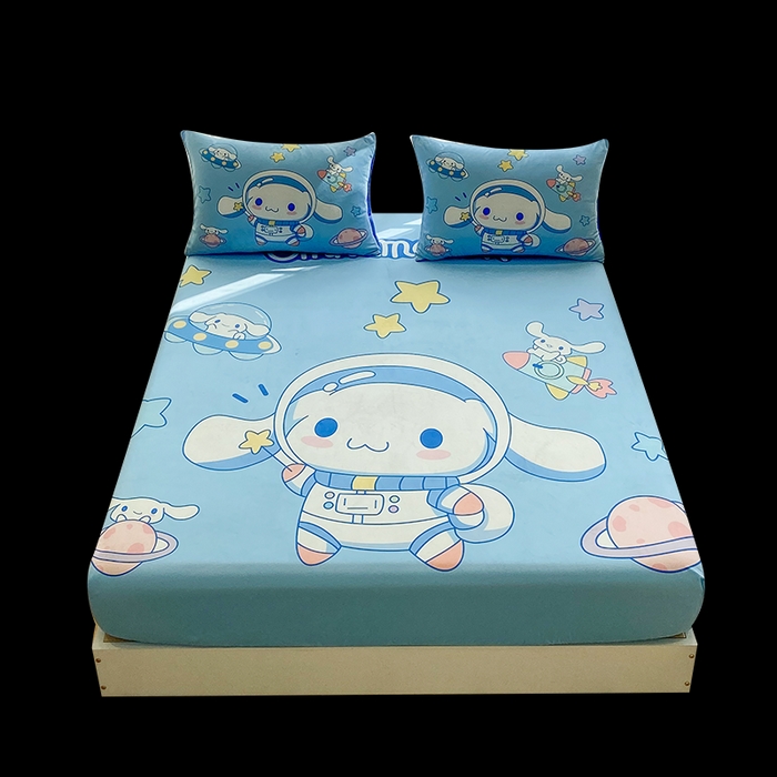 91家纺网 家纺一手货源 找家纺 一电 2025新款跨境电商床笠冬天德芙绒床笠单件加绒加厚绒床罩儿童学生宿舍床垫套床笠罩 太空玉桂狗