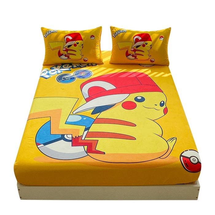 91家纺网 家纺一手货源 找家纺 一电 2025新款跨境电商床笠冬天德芙绒床笠单件加绒加厚绒床罩儿童学生宿舍床垫套床笠罩 小红帽皮卡丘