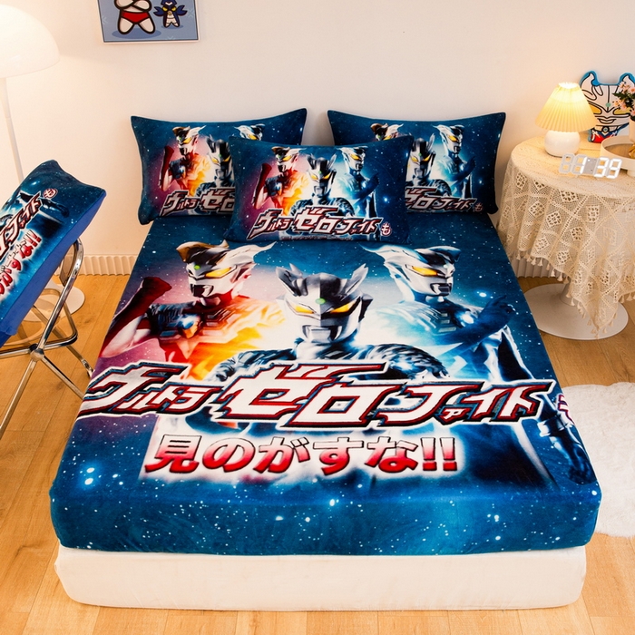 91家纺网 家纺一手货源 找家纺 一电 2025新款卡通珊瑚绒床笠单件床罩冬季加厚牛奶绒床垫保护罩全包床单套-系列二 赛罗