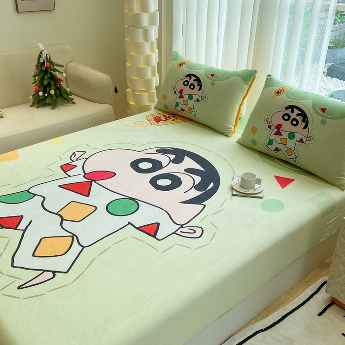 91家纺网 家纺一手货源 找家纺 一电 2025新款跨境电商床笠冬天德芙绒床笠单件加绒加厚绒床罩儿童学生宿舍床垫套床笠罩 小新