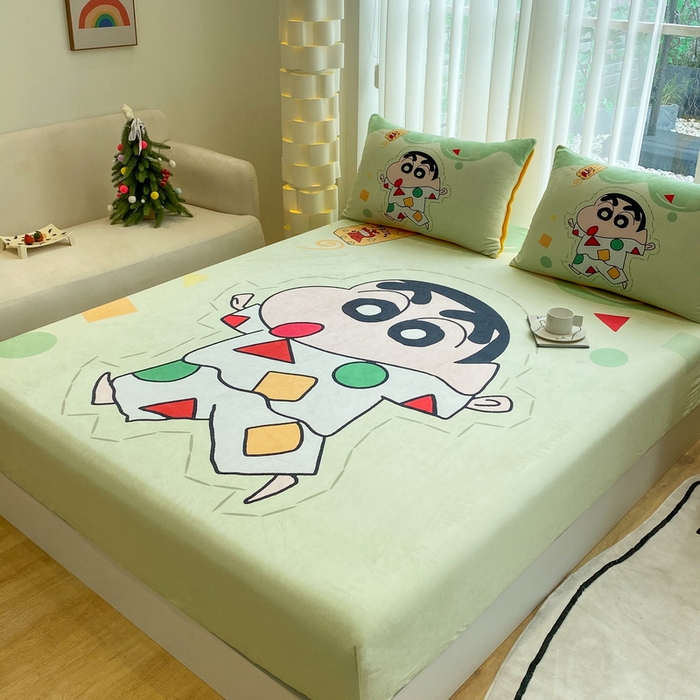 91家纺网 家纺一手货源 找家纺 一电 2025新款跨境电商床笠冬天德芙绒床笠单件加绒加厚绒床罩儿童学生宿舍床垫套床笠罩 小新