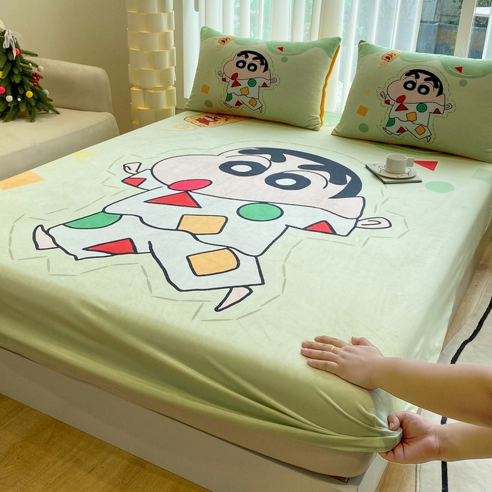 91家纺网 家纺一手货源 找家纺 一电 2025新款跨境电商床笠冬天德芙绒床笠单件加绒加厚绒床罩儿童学生宿舍床垫套床笠罩 小新