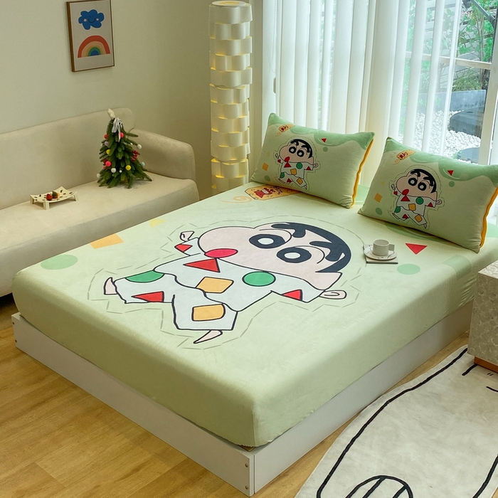 91家纺网 家纺一手货源 找家纺 一电 2025新款跨境电商床笠冬天德芙绒床笠单件加绒加厚绒床罩儿童学生宿舍床垫套床笠罩 小新