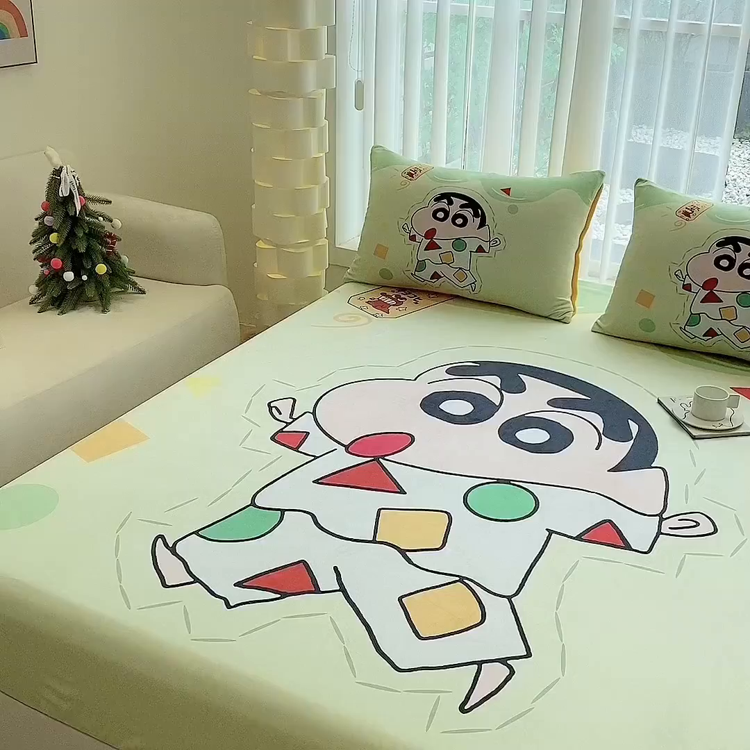 91家纺网 家纺一手货源 找家纺 一电 2025新款跨境电商床笠冬天德芙绒床笠单件加绒加厚绒床罩儿童学生宿舍床垫套床笠罩 小新