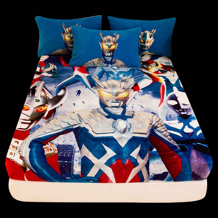 91家纺网 家纺一手货源 找家纺 一电 2025新款卡通珊瑚绒床笠单件床罩冬季加厚牛奶绒床垫保护罩全包床单套-系列二 奥特家族