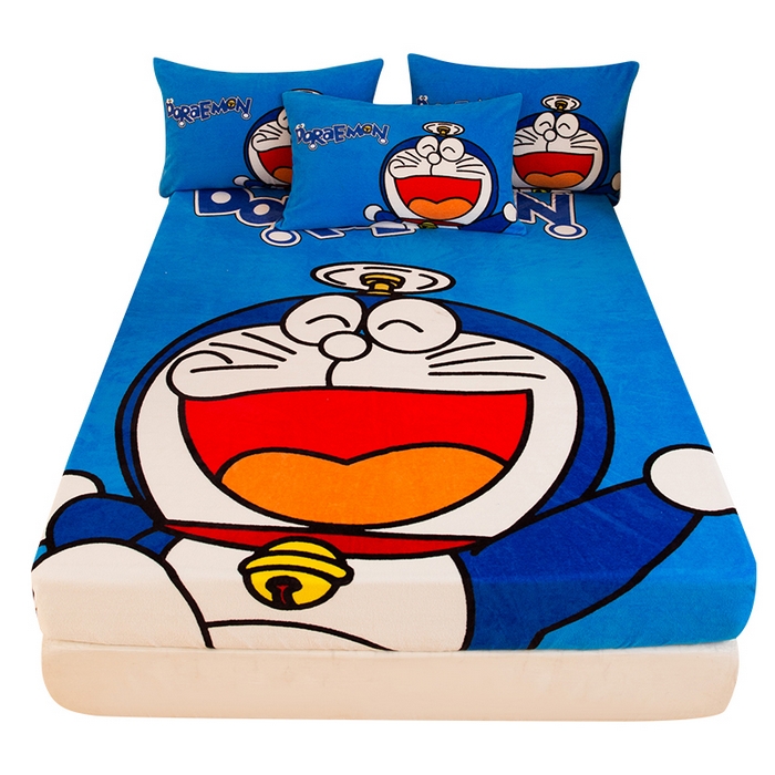 91家纺网 家纺一手货源 找家纺 一电 外贸2025新款卡通珊瑚绒床笠单件床罩冬季加厚牛奶绒床垫保护罩全包床单套 叮当快跑