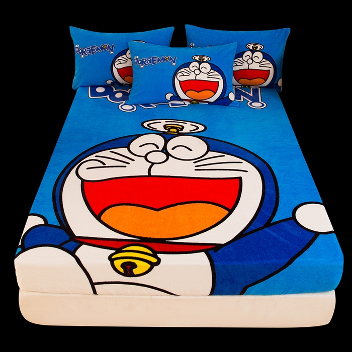 91家纺网 家纺一手货源 找家纺 一电 外贸2025新款卡通珊瑚绒床笠单件床罩冬季加厚牛奶绒床垫保护罩全包床单套 叮当快跑