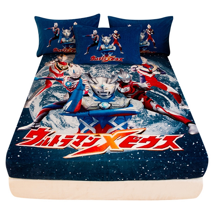 91家纺网 家纺一手货源 找家纺 一电 2025新款卡通珊瑚绒床笠单件床罩冬季加厚牛奶绒床垫保护罩全包床单套-系列二 奥特警卫队