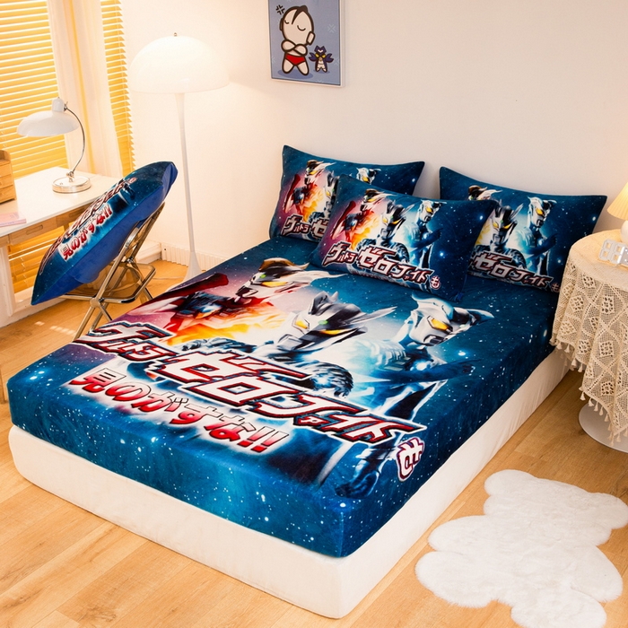 91家纺网 家纺一手货源 找家纺 一电 2025新款卡通珊瑚绒床笠单件床罩冬季加厚牛奶绒床垫保护罩全包床单套-系列二 赛罗