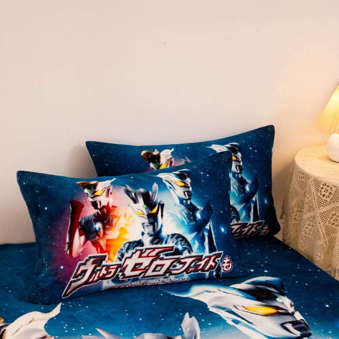 91家纺网 家纺一手货源 找家纺 一电 2025新款卡通珊瑚绒床笠单件床罩冬季加厚牛奶绒床垫保护罩全包床单套-系列二 赛罗