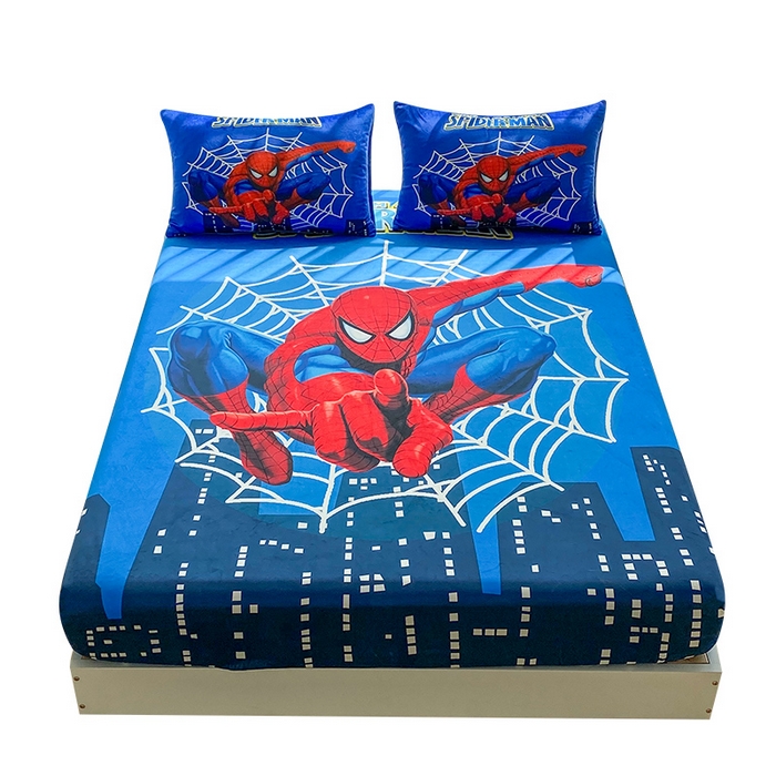 91家纺网 家纺一手货源 找家纺 一电 2025新款跨境电商床笠冬天德芙绒床笠单件加绒加厚绒床罩儿童学生宿舍床垫套床笠罩 蜘蛛侠