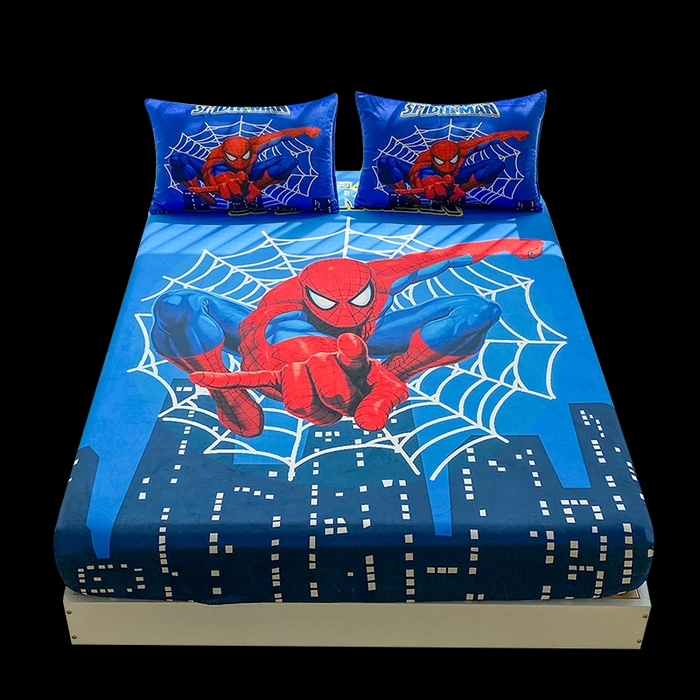 91家纺网 家纺一手货源 找家纺 一电 2025新款跨境电商床笠冬天德芙绒床笠单件加绒加厚绒床罩儿童学生宿舍床垫套床笠罩 蜘蛛侠