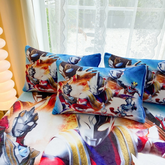 91家纺网 家纺一手货源 找家纺 一电 2025新款卡通珊瑚绒床笠单件床罩冬季加厚牛奶绒床垫保护罩全包床单套-系列二 闪电奥特曼