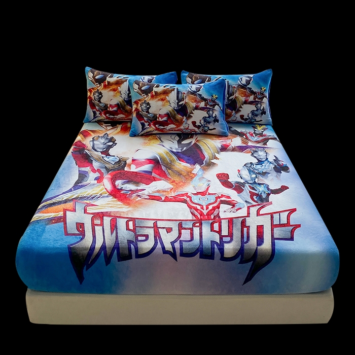 91家纺网 家纺一手货源 找家纺 一电 2025新款卡通珊瑚绒床笠单件床罩冬季加厚牛奶绒床垫保护罩全包床单套-系列二 闪电奥特曼