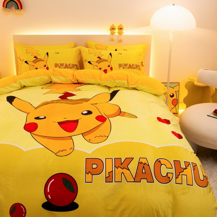 91家纺网 家纺一手货源 找家纺 （总）一电 2025外贸跨境电商儿童卡通床上四件套亲肤牛奶绒学生三件床单被套加大珊瑚宝宝卡通