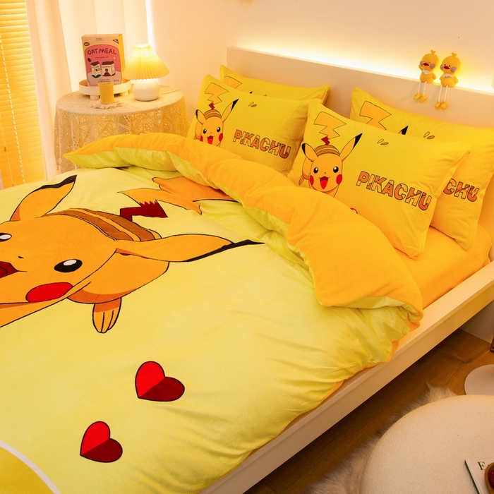 91家纺网 家纺一手货源 找家纺 （总）一电 2025外贸跨境电商儿童卡通床上四件套亲肤牛奶绒学生三件床单被套加大珊瑚宝宝卡通