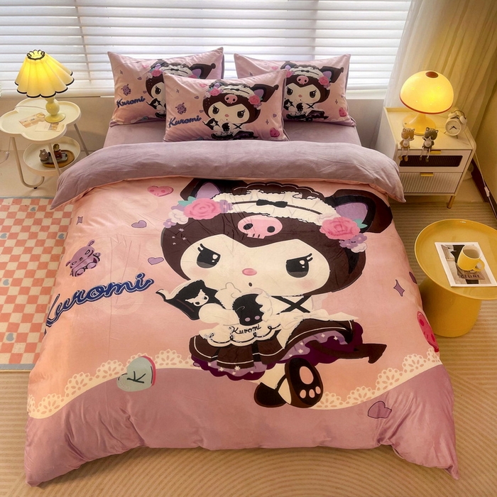 91家纺网 家纺一手货源 找家纺 （总）一电 2025外贸跨境电商儿童卡通床上四件套亲肤牛奶绒学生三件床单被套加大珊瑚宝宝卡通