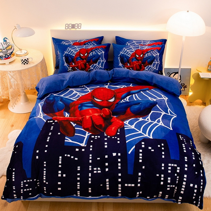 91家纺网 家纺一手货源 找家纺 （总）一电 2025外贸跨境电商儿童卡通床上四件套亲肤牛奶绒学生三件床单被套加大珊瑚宝宝卡通