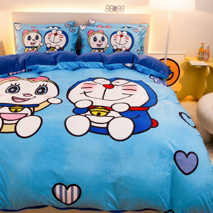 91家纺网 家纺一手货源 找家纺 一电 2025外贸跨境电商儿童卡通床上四件套亲肤牛奶绒学生三件床单被套加大珊瑚宝宝卡通 讲故事