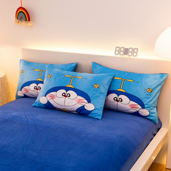 91家纺网 家纺一手货源 找家纺 一电 2025外贸跨境电商儿童卡通床上四件套亲肤牛奶绒学生三件床单被套加大珊瑚宝宝卡通 可爱叮当