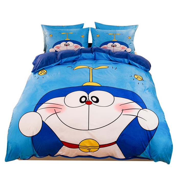 91家纺网 家纺一手货源 找家纺 一电 2025外贸跨境电商儿童卡通床上四件套亲肤牛奶绒学生三件床单被套加大珊瑚宝宝卡通 可爱叮当