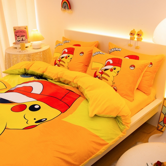 91家纺网 家纺一手货源 找家纺 一电 2025外贸跨境电商儿童卡通床上四件套亲肤牛奶绒学生三件床单被套加大珊瑚宝宝卡通 小红帽皮卡丘