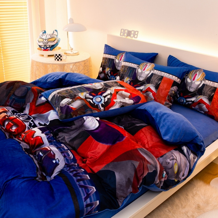 91家纺网 家纺一手货源 找家纺 一电 2025外贸跨境电商儿童卡通床上四件套亲肤牛奶绒学生三件床单被套加大珊瑚宝宝卡通2 欧布