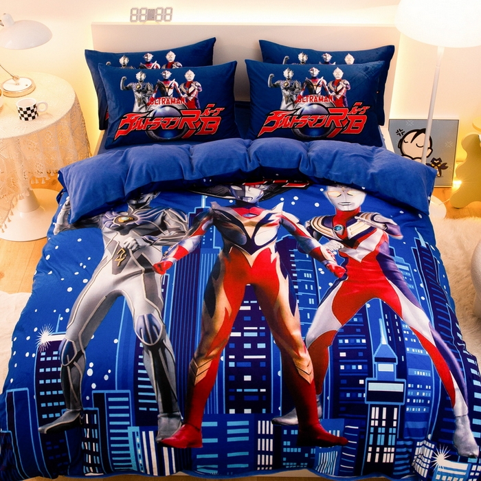 91家纺网 家纺一手货源 找家纺 一电 2025外贸跨境电商儿童卡通床上四件套亲肤牛奶绒学生三件床单被套加大珊瑚宝宝卡通2 奥特归来