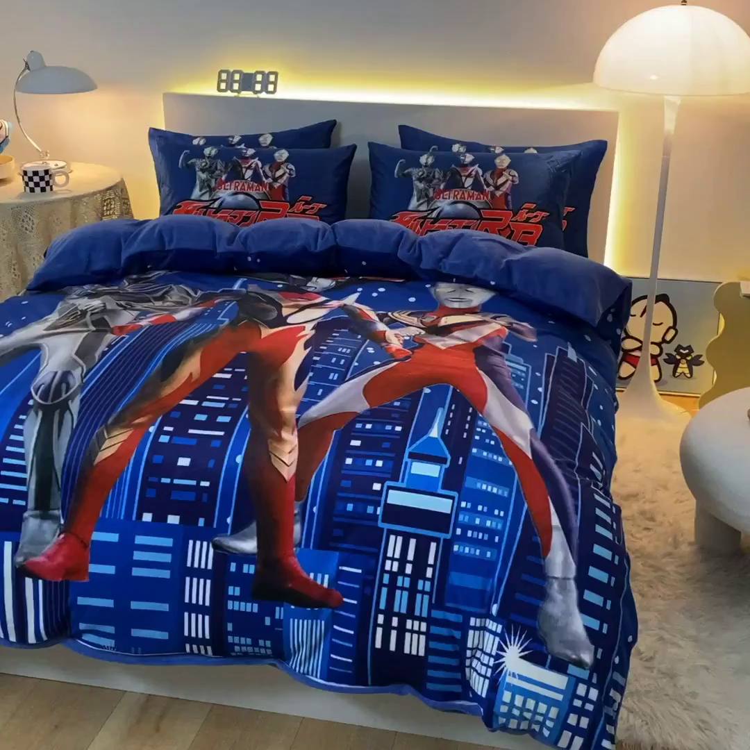 91家纺网 家纺一手货源 找家纺 （总）一电 2025外贸跨境电商儿童卡通床上四件套亲肤牛奶绒学生三件床单被套加大珊瑚宝宝卡通2