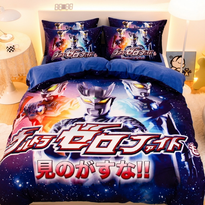 91家纺网 家纺一手货源 找家纺 一电 2025外贸跨境电商儿童卡通床上四件套亲肤牛奶绒学生三件床单被套加大珊瑚宝宝卡通2 赛罗