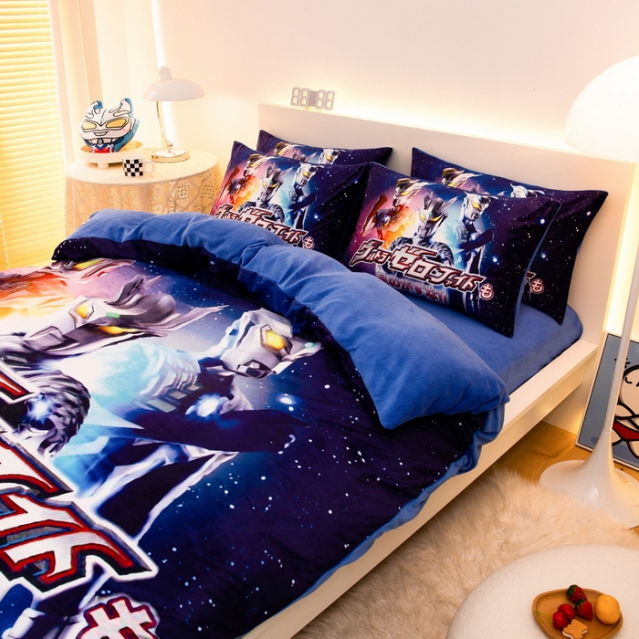 91家纺网 家纺一手货源 找家纺 一电 2025外贸跨境电商儿童卡通床上四件套亲肤牛奶绒学生三件床单被套加大珊瑚宝宝卡通2 赛罗