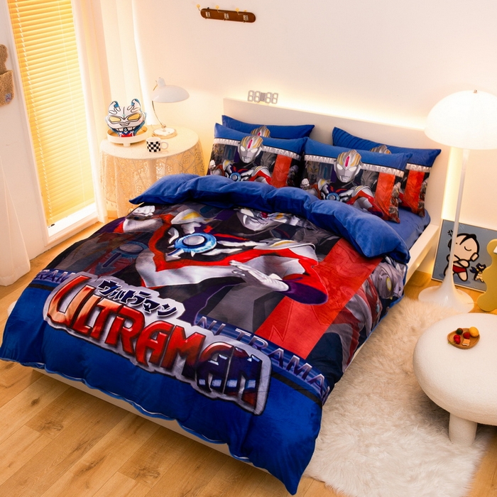 91家纺网 家纺一手货源 找家纺 一电 2025外贸跨境电商儿童卡通床上四件套亲肤牛奶绒学生三件床单被套加大珊瑚宝宝卡通单被套2 欧布