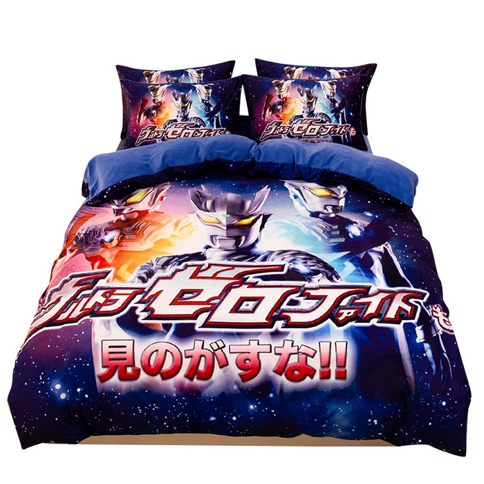 91家纺网 家纺一手货源 找家纺 一电 2025外贸跨境电商儿童卡通床上四件套亲肤牛奶绒学生三件床单被套加大珊瑚宝宝卡通单被套2 赛罗