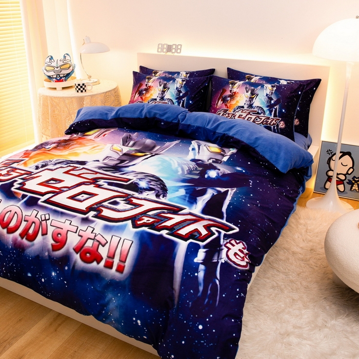 91家纺网 家纺一手货源 找家纺 一电 2025外贸跨境电商儿童卡通床上四件套亲肤牛奶绒学生三件床单被套加大珊瑚宝宝卡通单被套2 赛罗